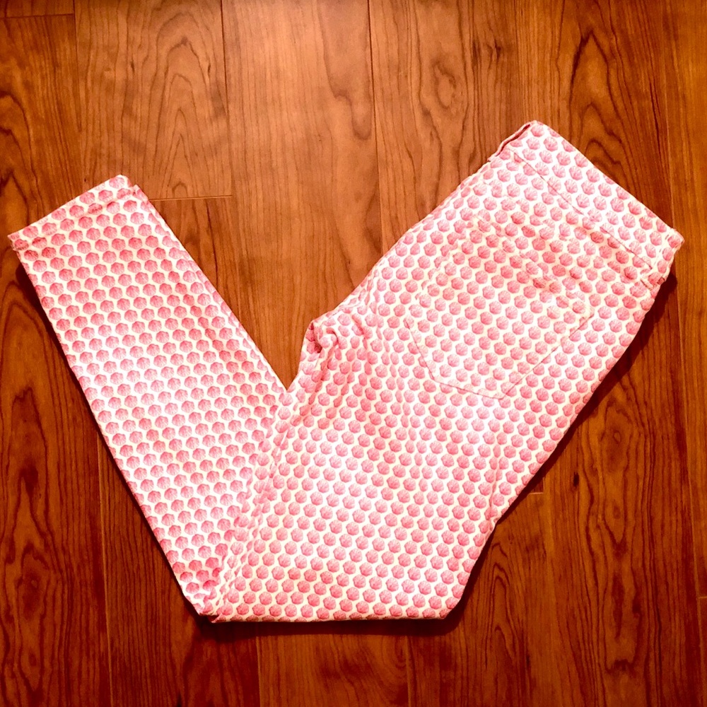 Vineyard Vines Pink Clamshell Skinny Jeans